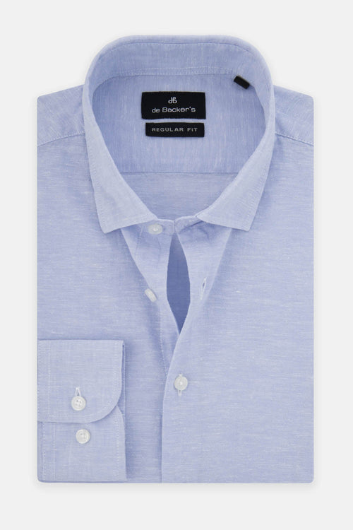 Solid Linen Light Blue Casual Shirt - 1