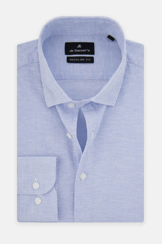 Solid Light Blue Linen blend Casual Shirt