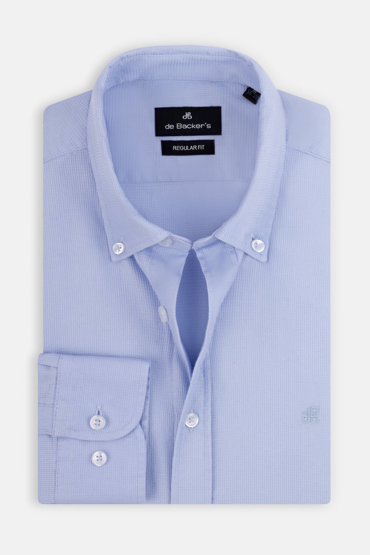 Jacquard Light Blue Casual Shirt - 1