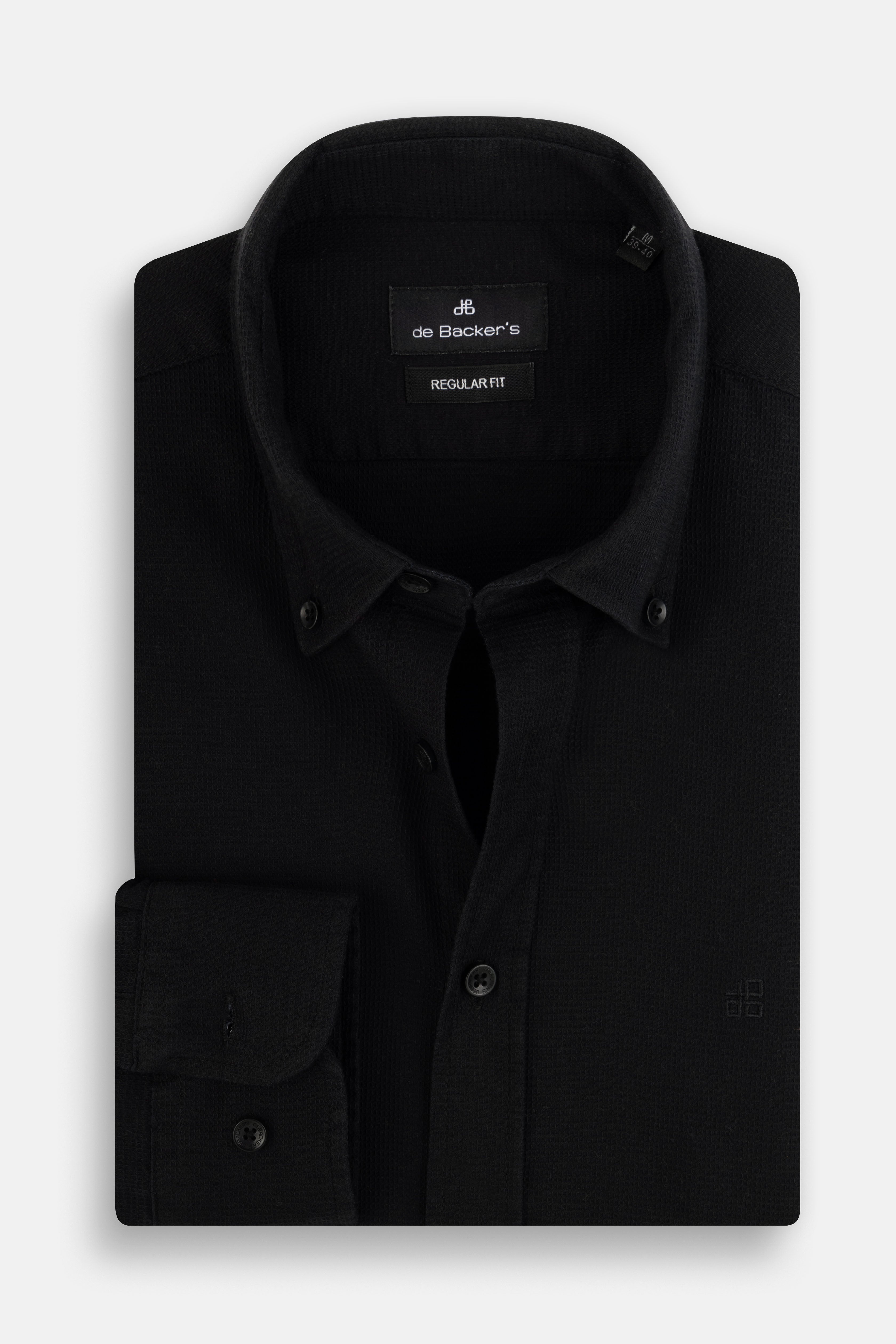 Solid Black Dacron Classic Shirt - 1