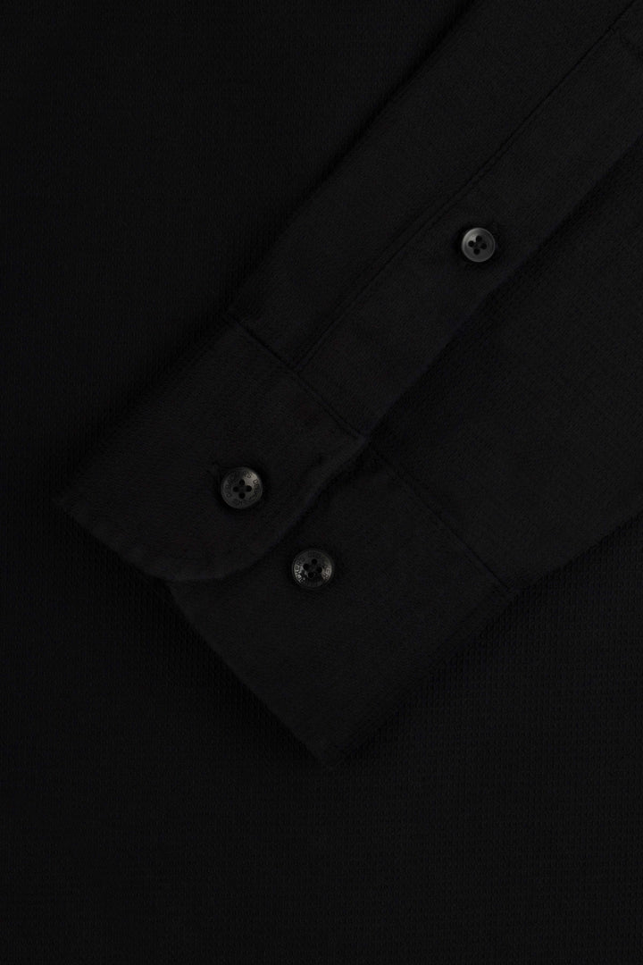 Solid Black Dacron Classic Shirt - 3