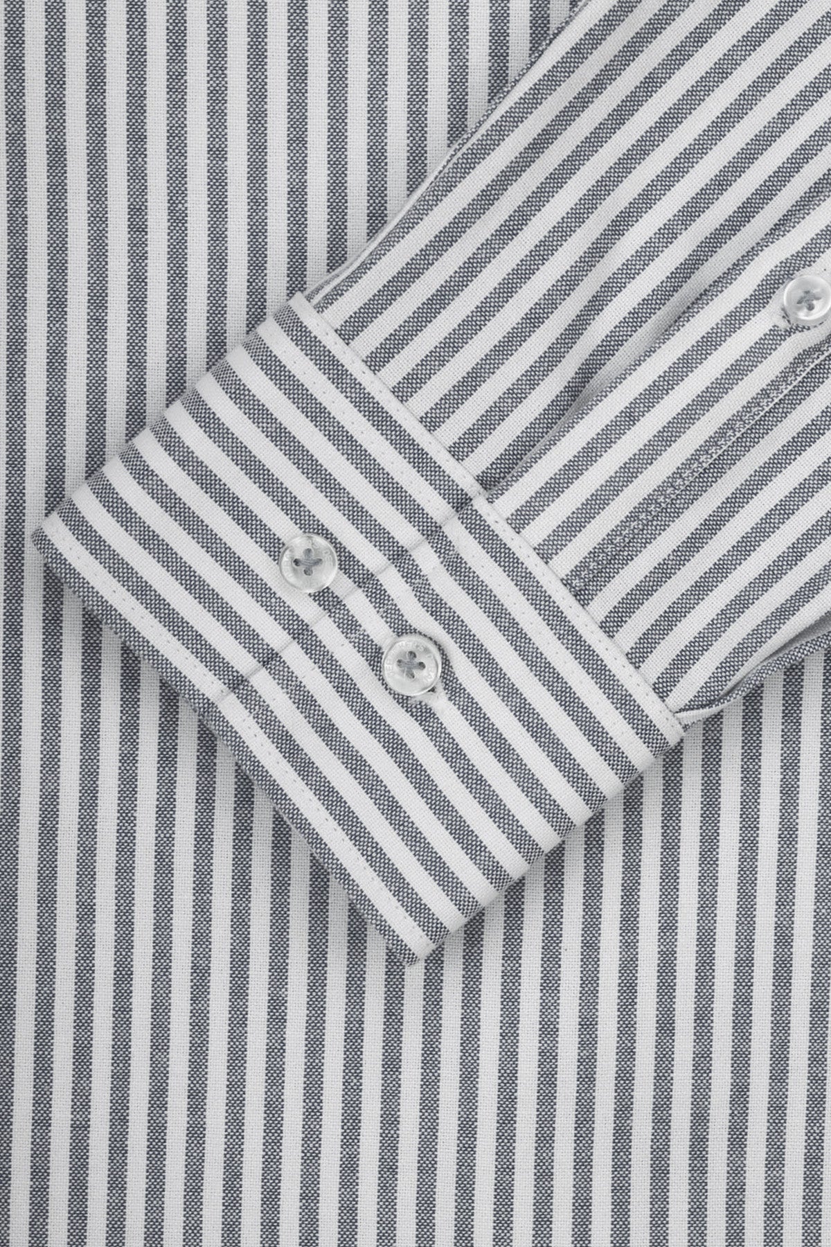 Striped Oxford Black Casual Shirt with Pocket