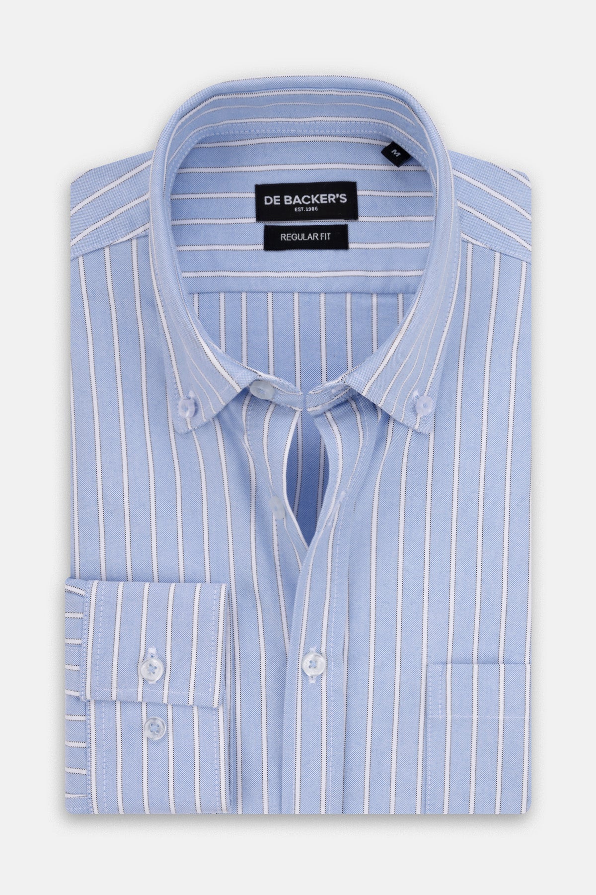 Striped Oxford Powder Blue Casual Shirt with pocket