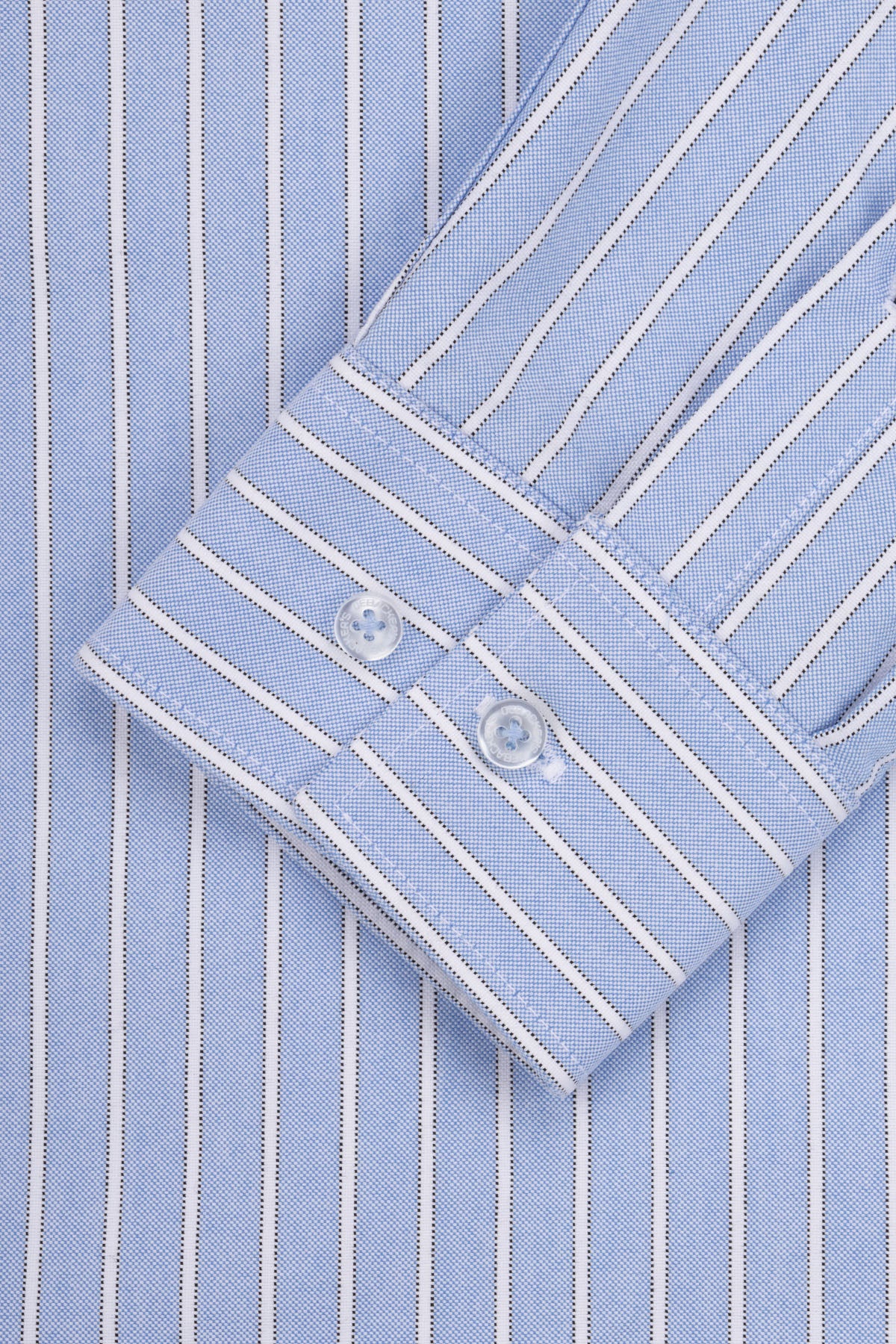 Striped Oxford Powder Blue Casual Shirt with pocket - 3