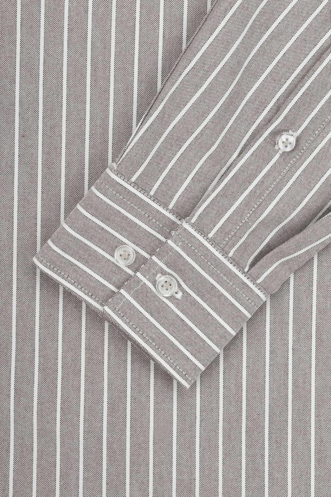 Striped Oxford Silver Casual Shirt with Pocket - 3
