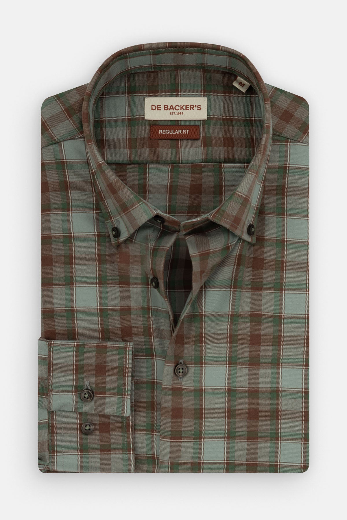 Checked Brown Smart Casual Shirt - 1