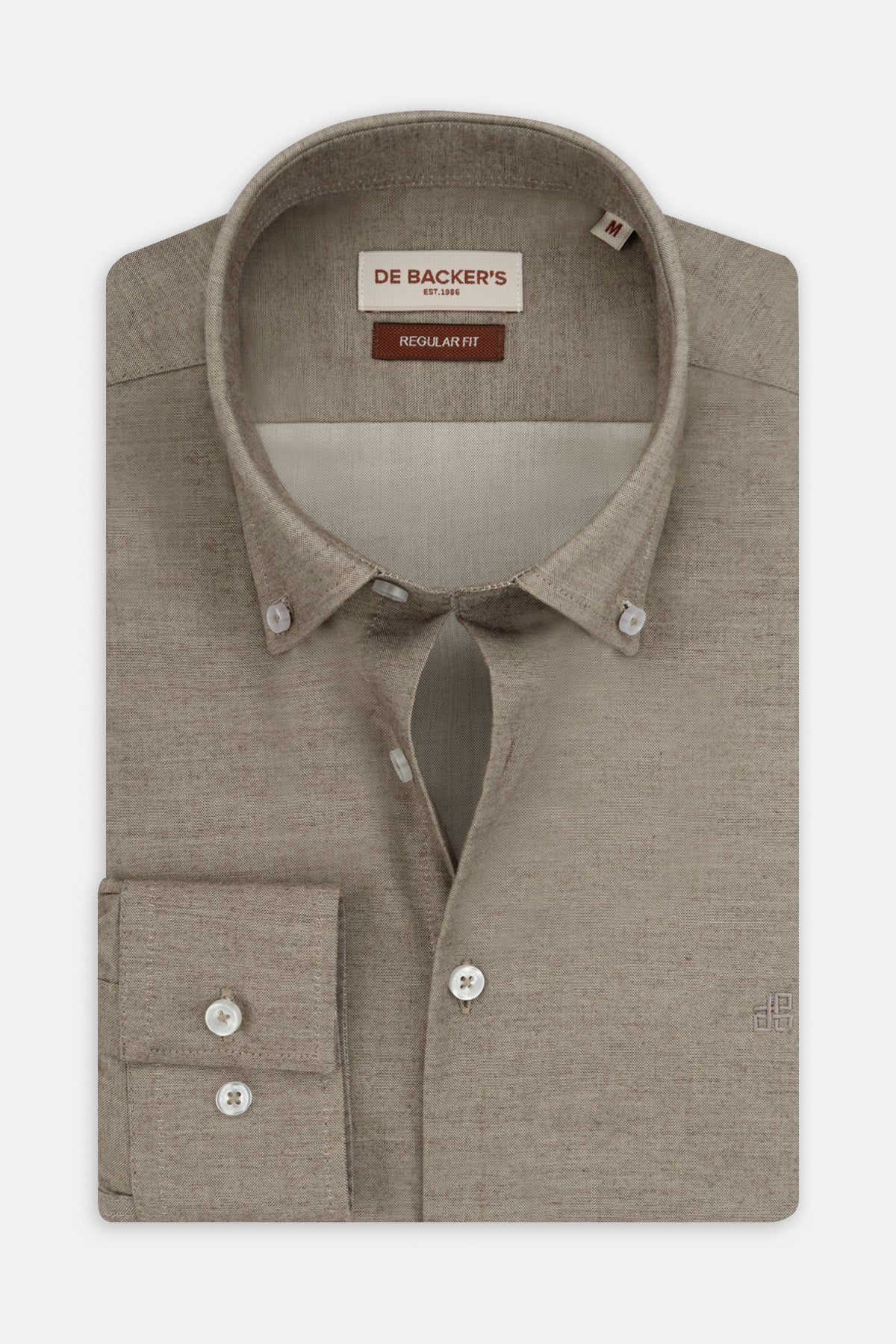 Solid Oxford Dark Beige Casual Shirt