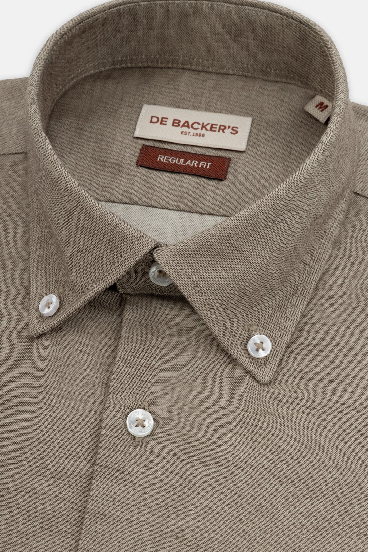 Solid Oxford Dark Beige Casual Shirt