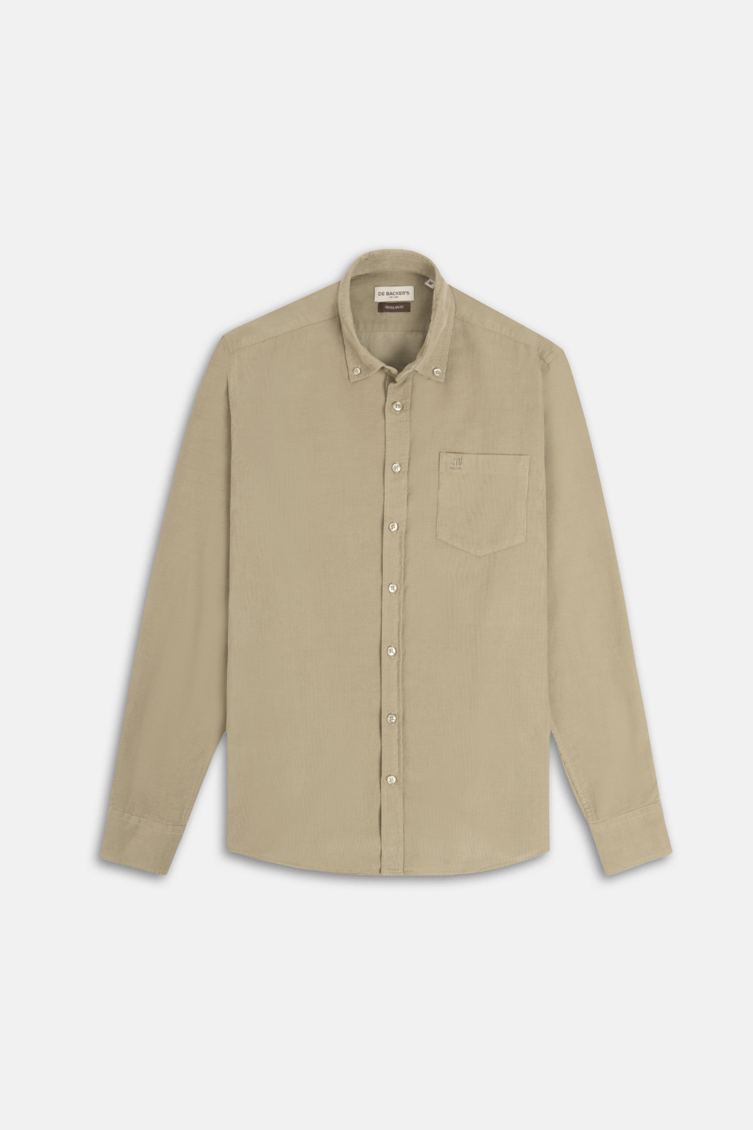 Khaki Button-Up Velvet Over-Shirt