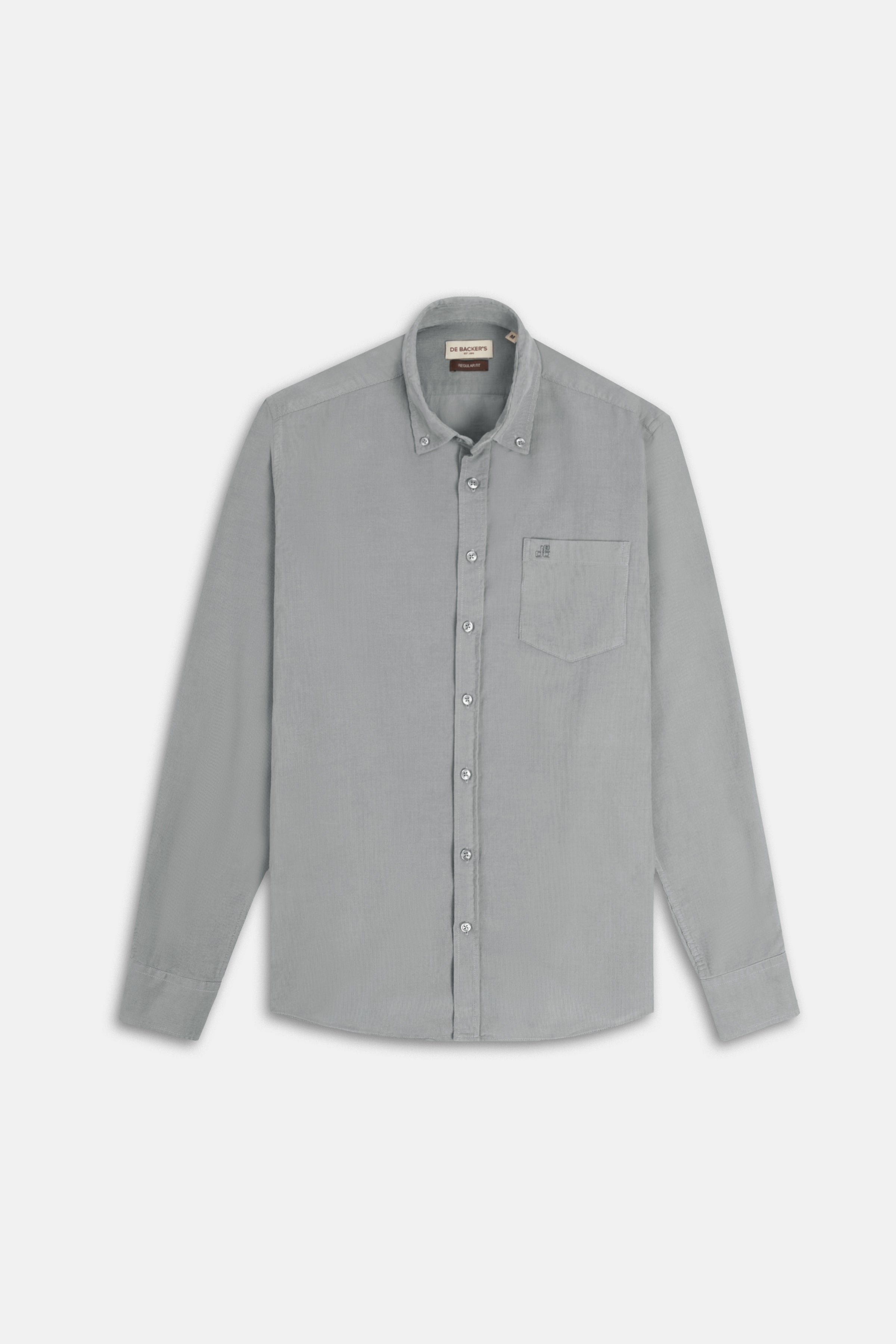 Gray Button-Up Velvet Over-Shirt