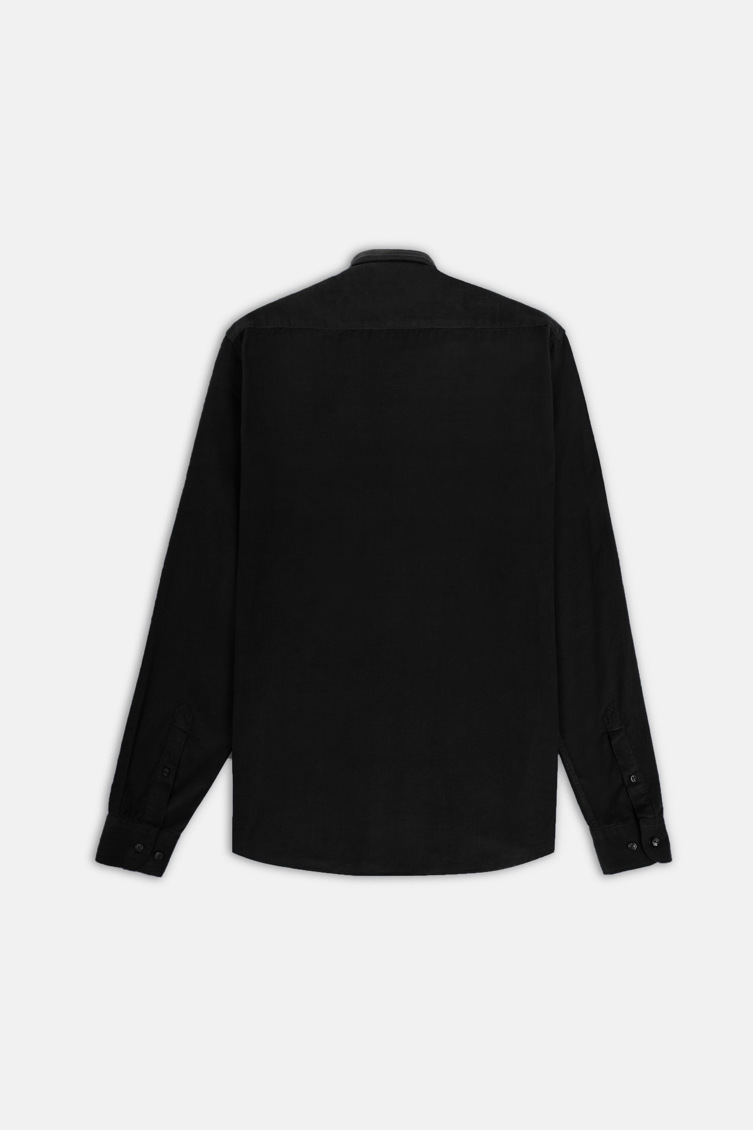 Black Button-Up Velvet Over-Shirt