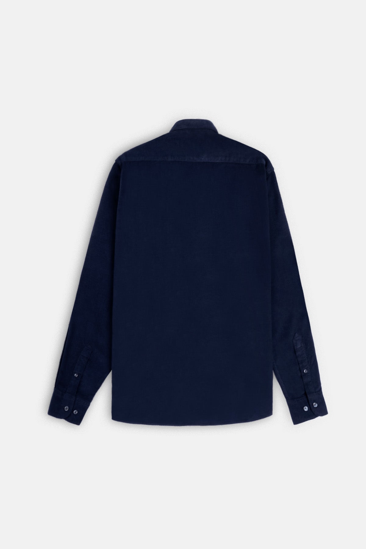 Navy Button-Up Velvet Over-Shirt