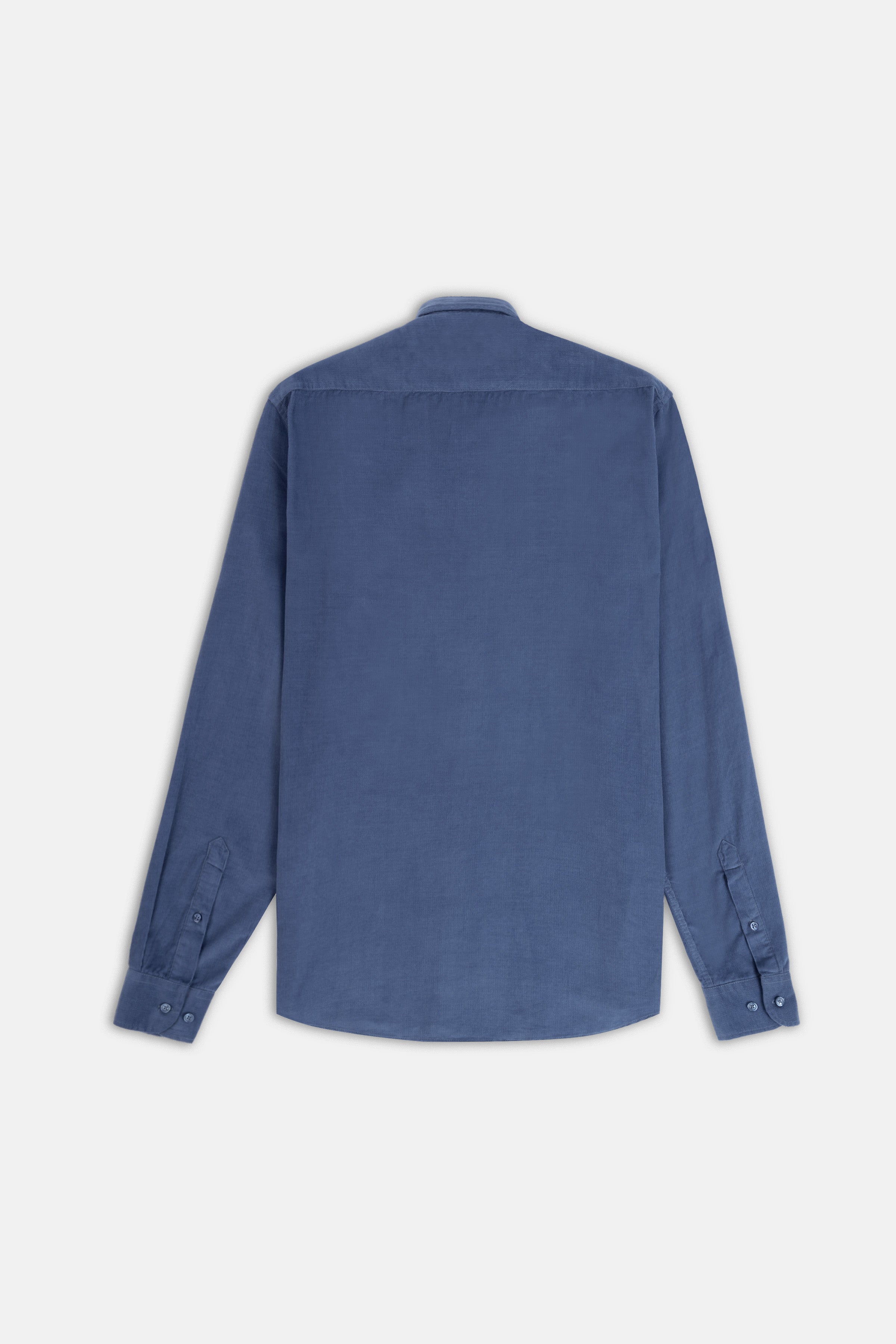 Twilight Blue Button-Up Velvet Over-Shirt