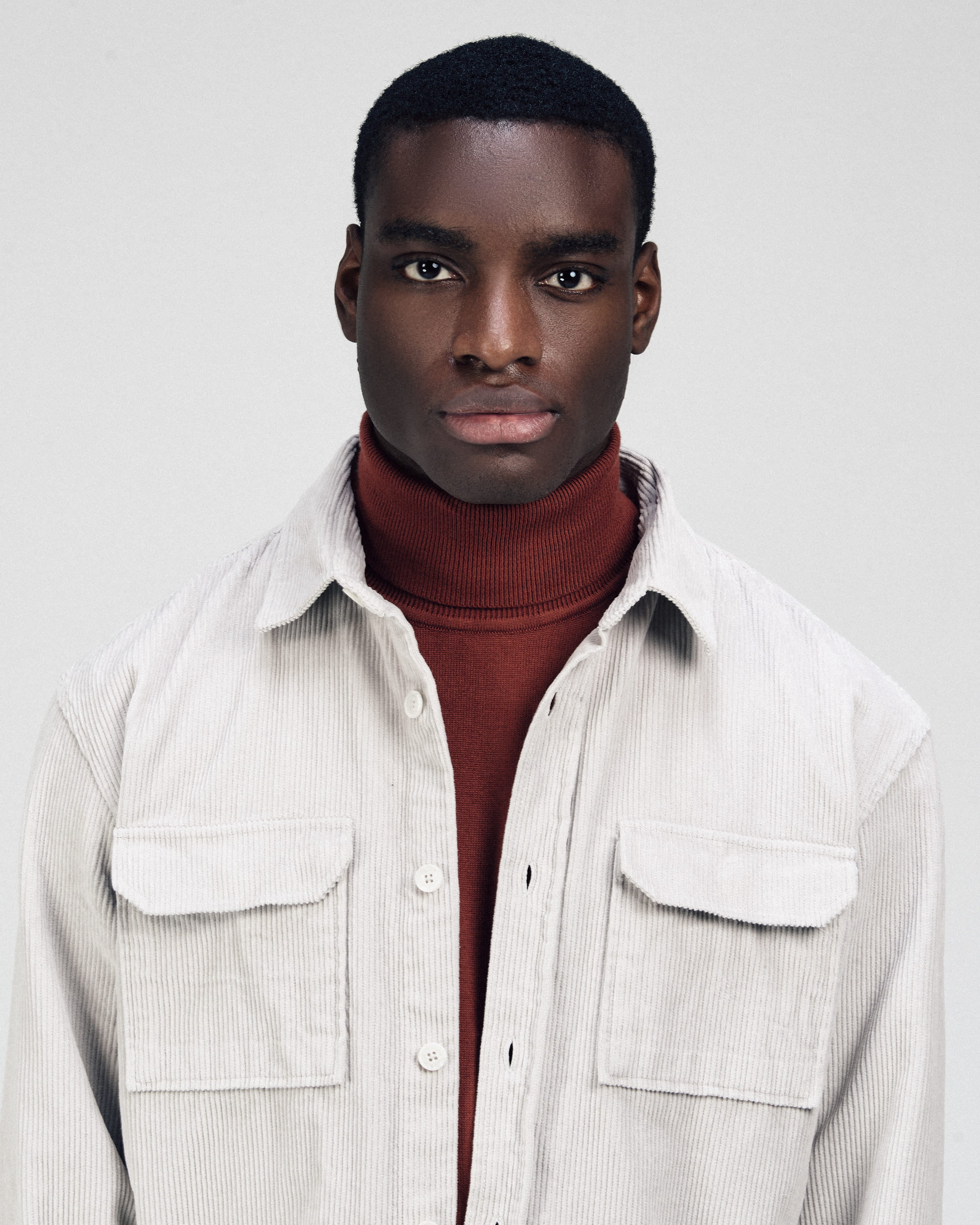 Light Gray Button-Up Lumberjack Velvet Over-Shirt