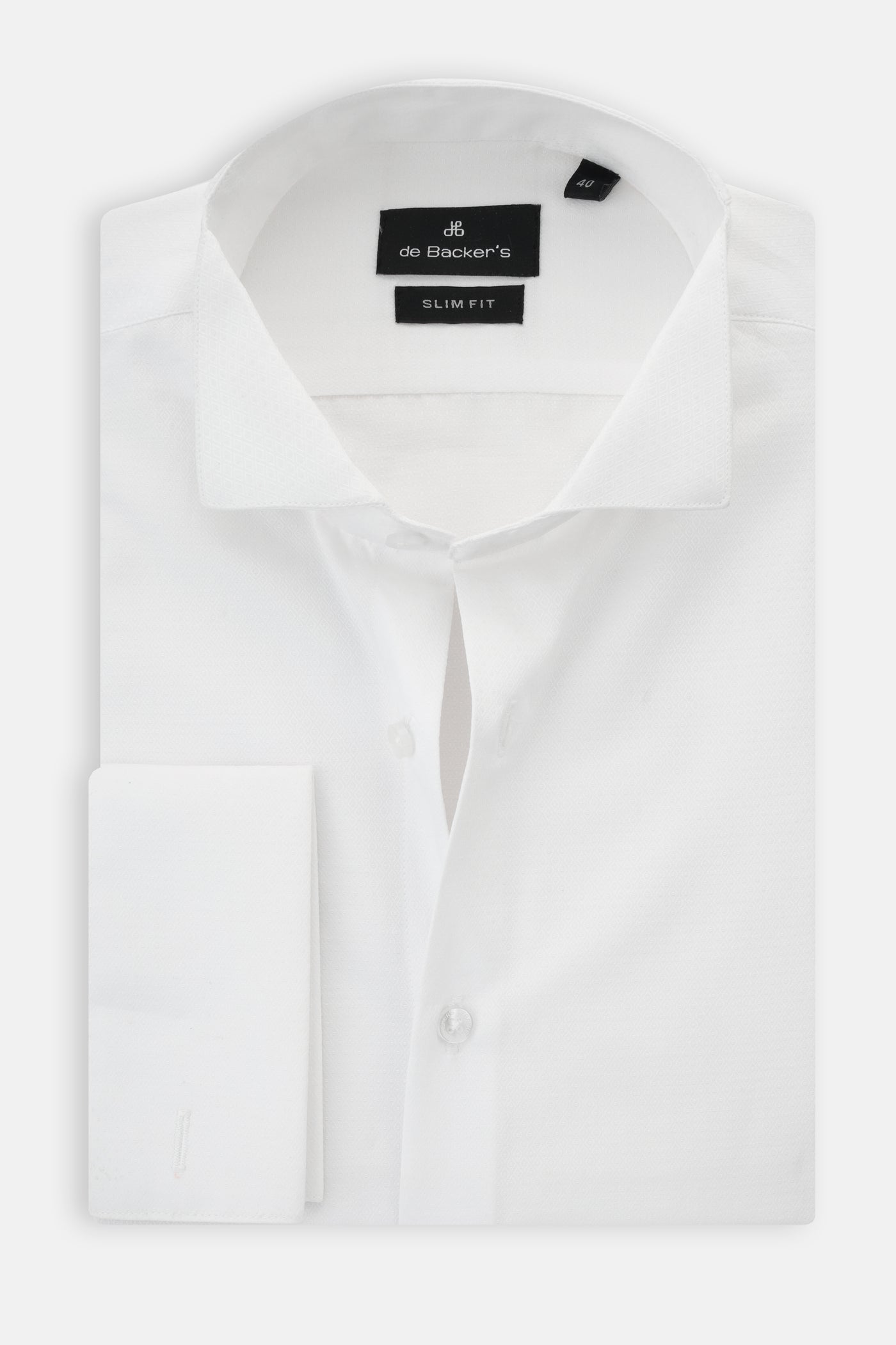Jacquard Patterned White Wingtip Shirt