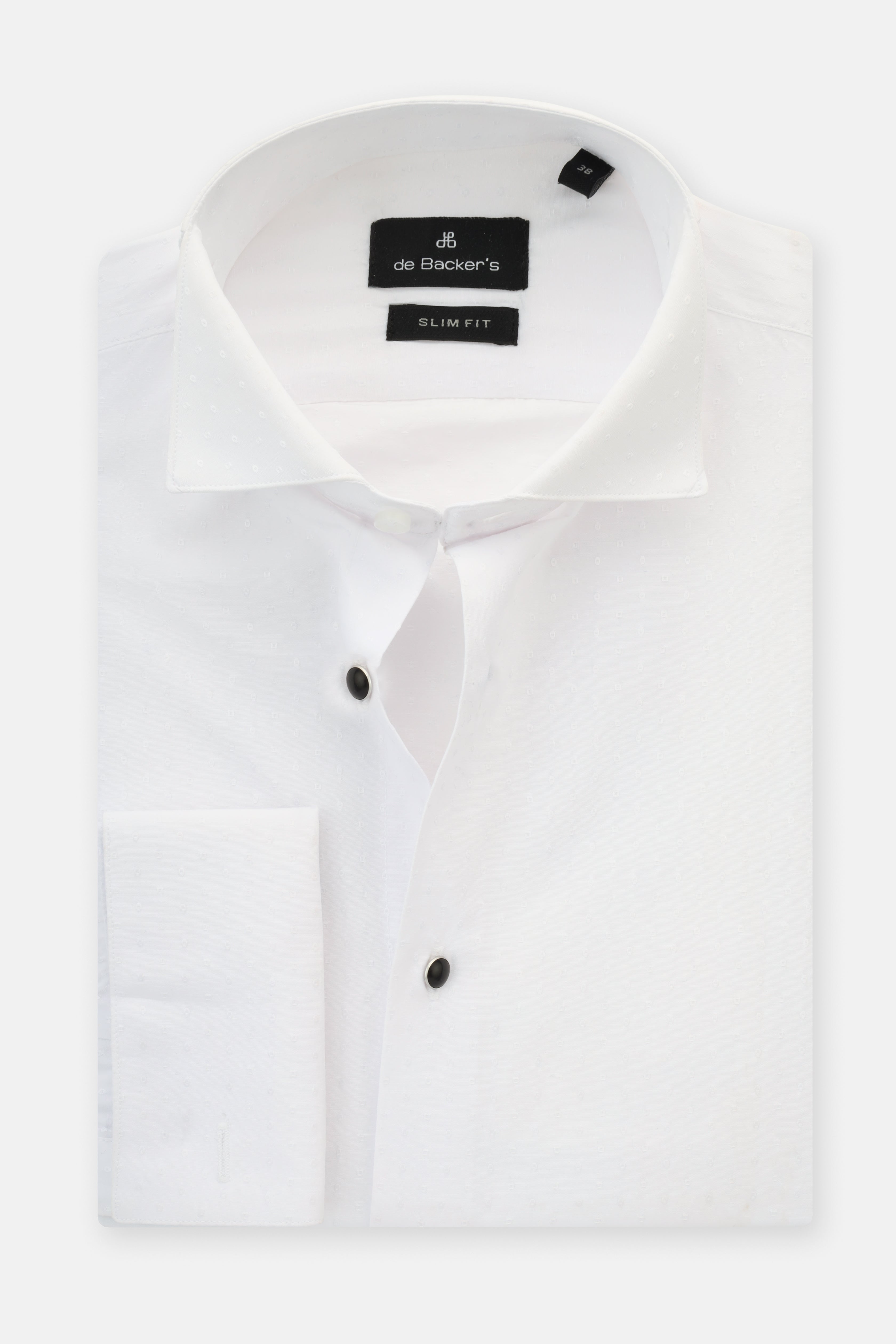 Patterned White Wingtip Shirt - 1