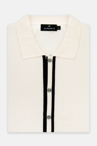 Jacquard Knitted Off-White polo