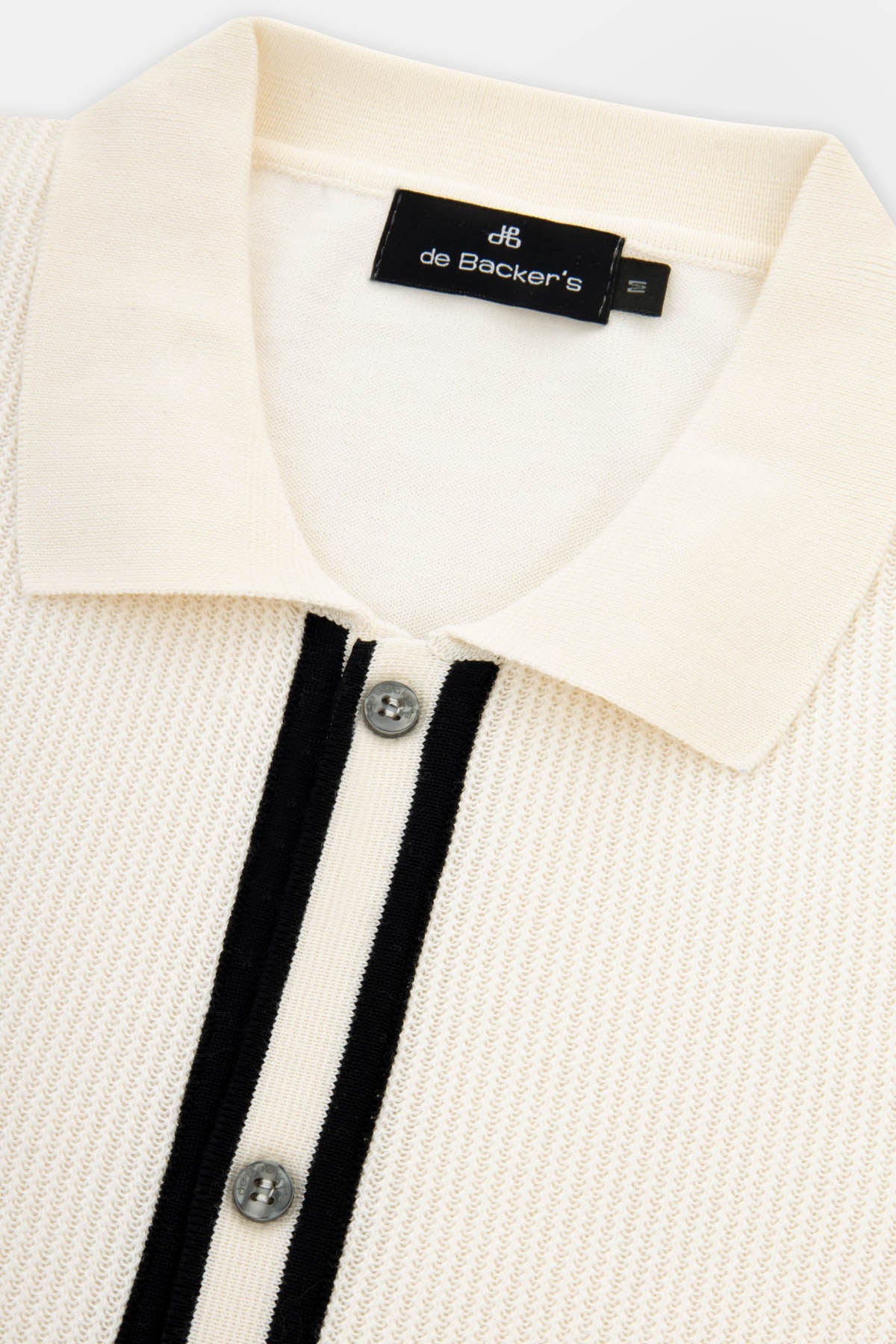 Jacquard Knitted Off-White polo