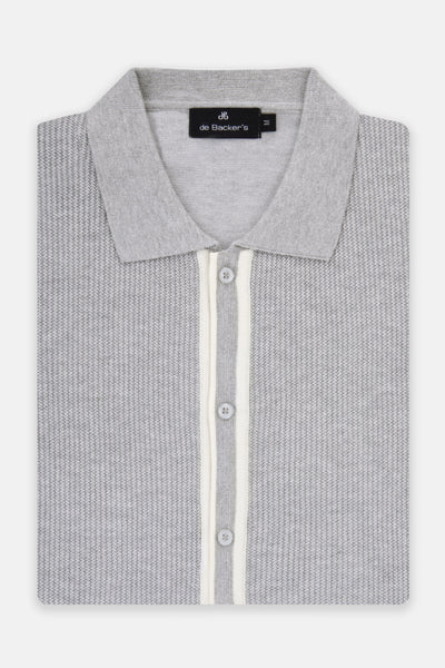 Jacquard Knitted Gray polo