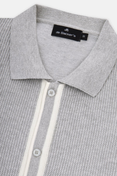 Jacquard Knitted Gray polo