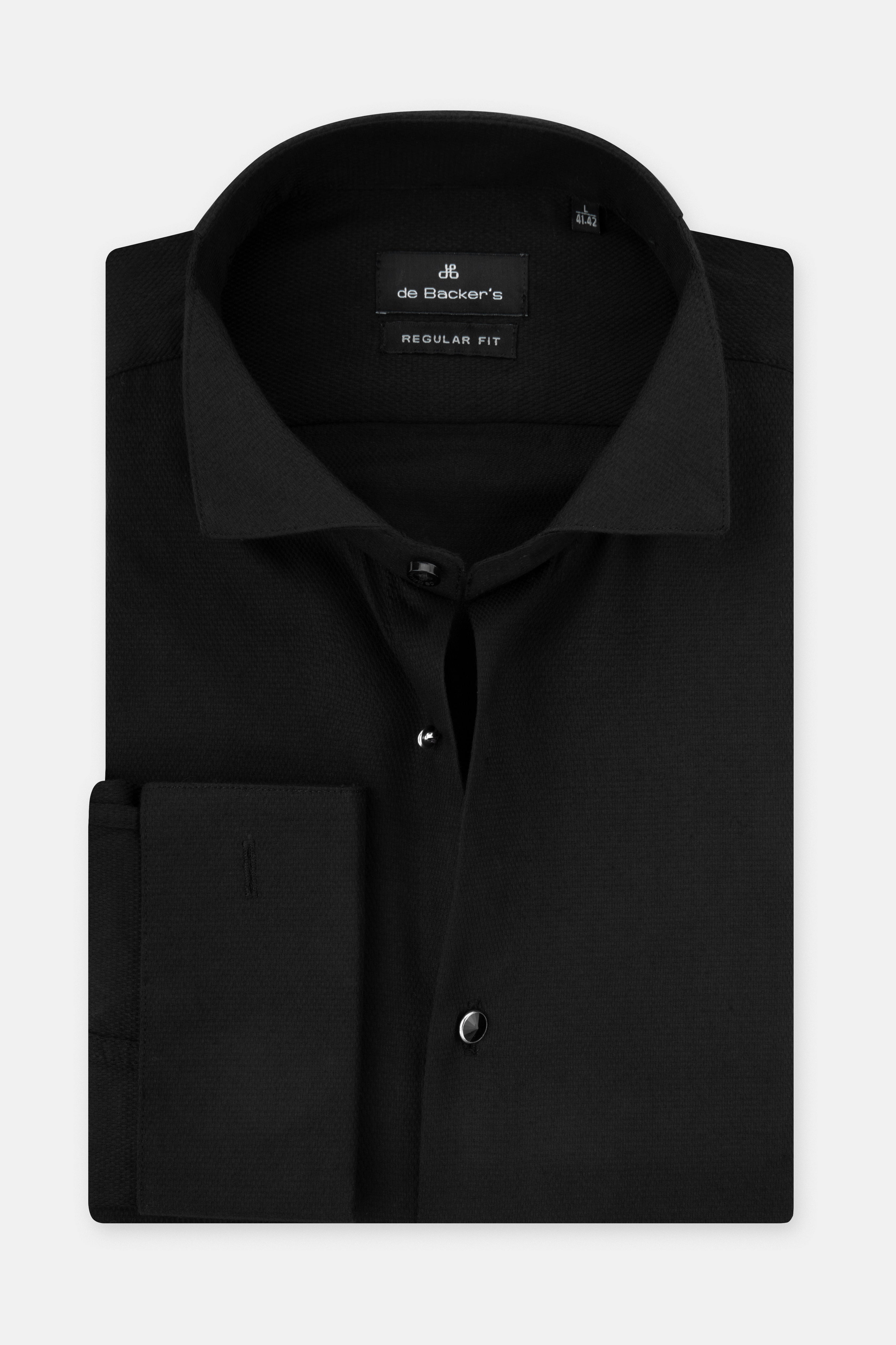 Jacquard Black Wingtip Shirt - 1