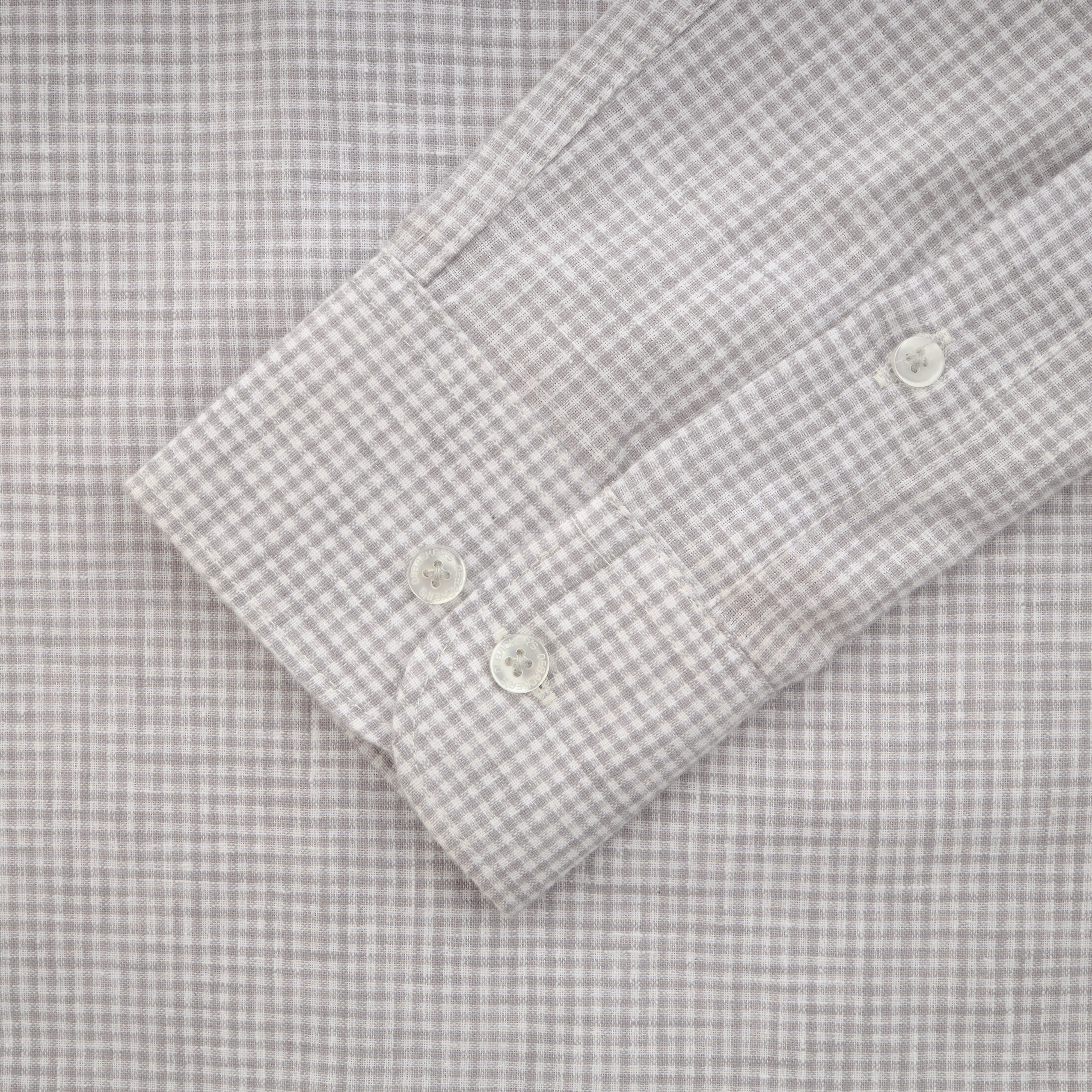 Checked Gray & White Linen Casual Shirt