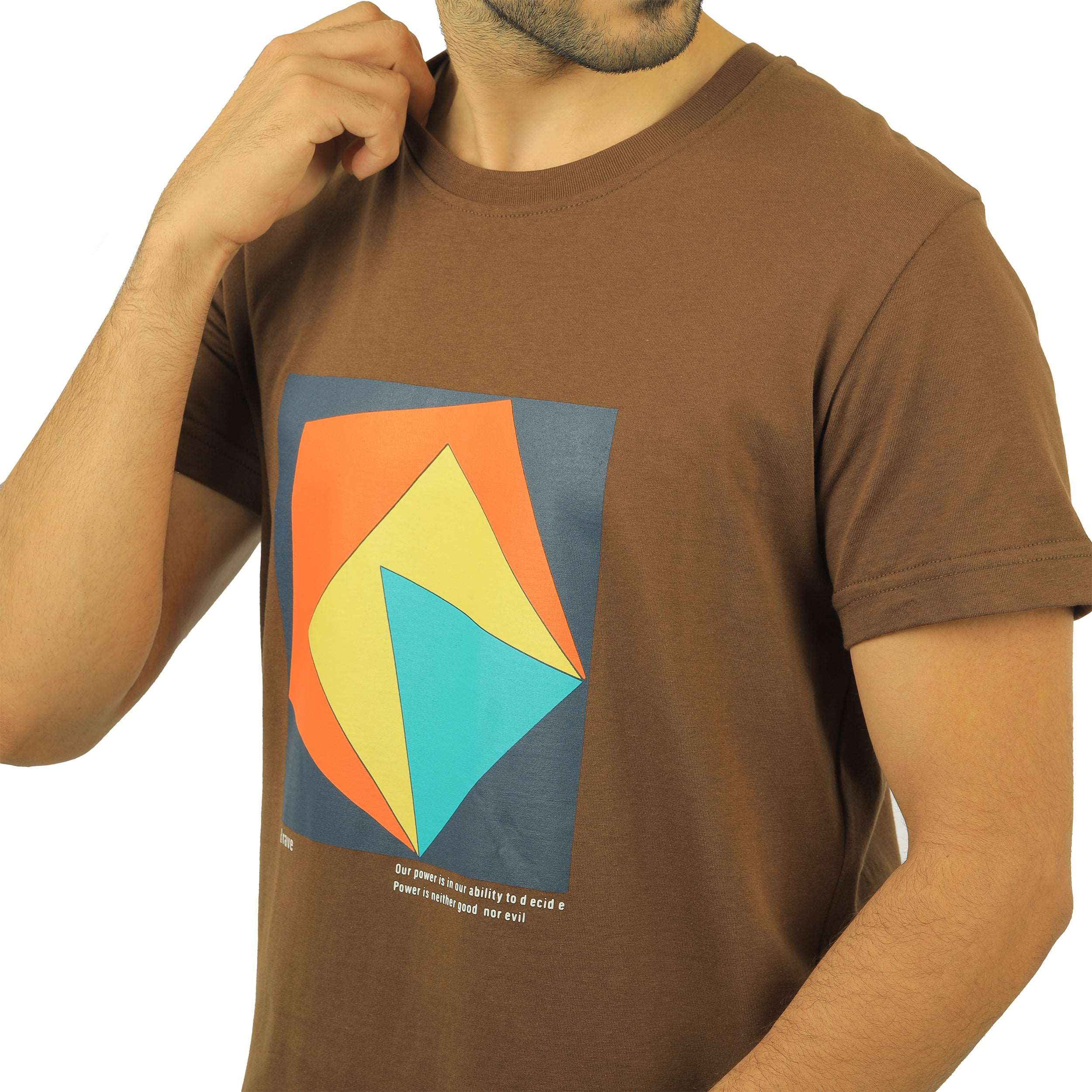 Brown round T-shirt