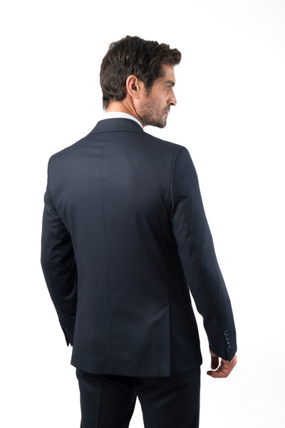 Jaquard  Single Breasted Double Vent Dark Navy Suite