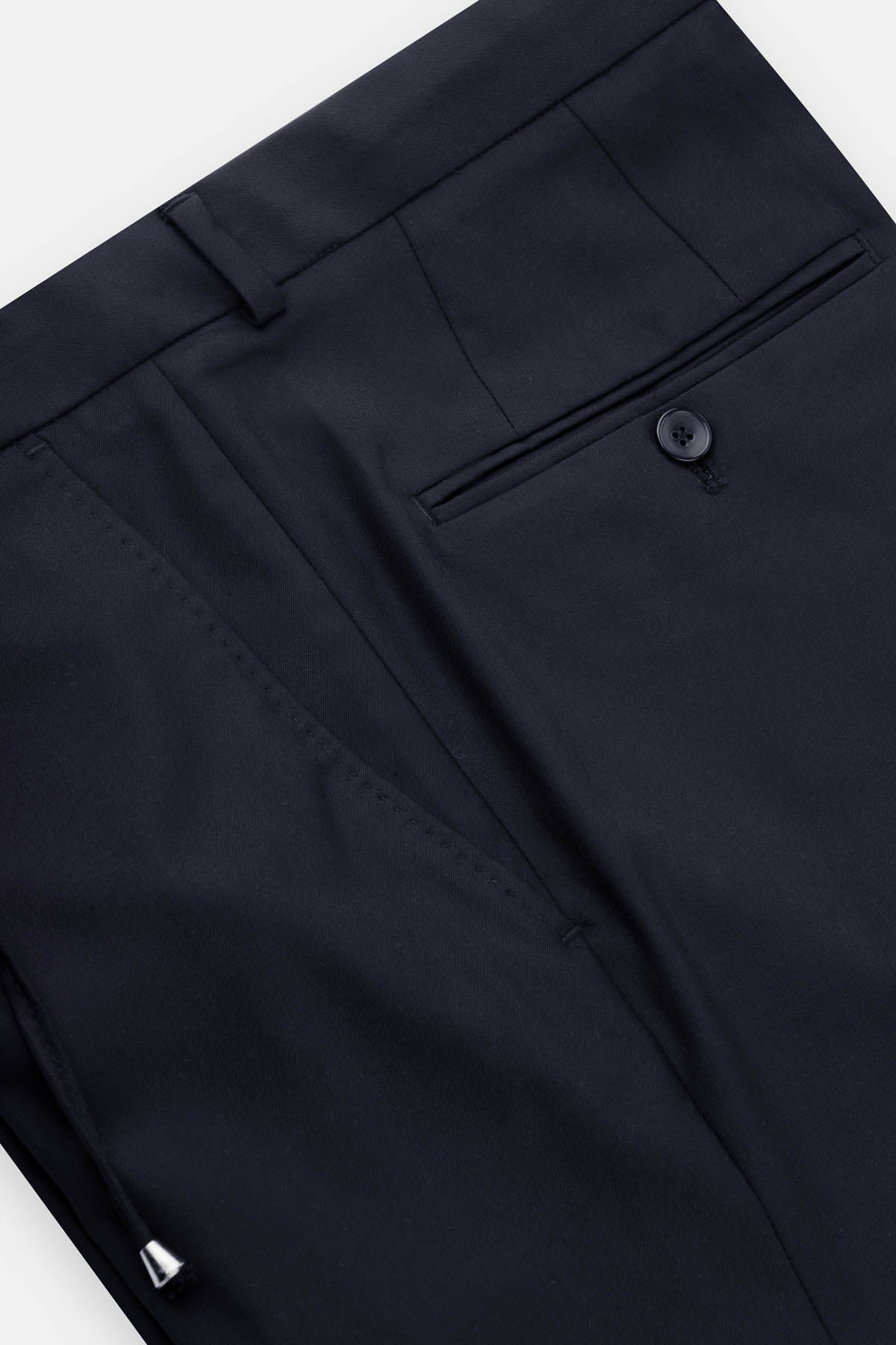 Twill Patterned Navy Bamboo Suite With Laced-Up pants - 4