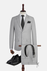 Twill Patterned Light-Gray Bamboo Suite - 1
