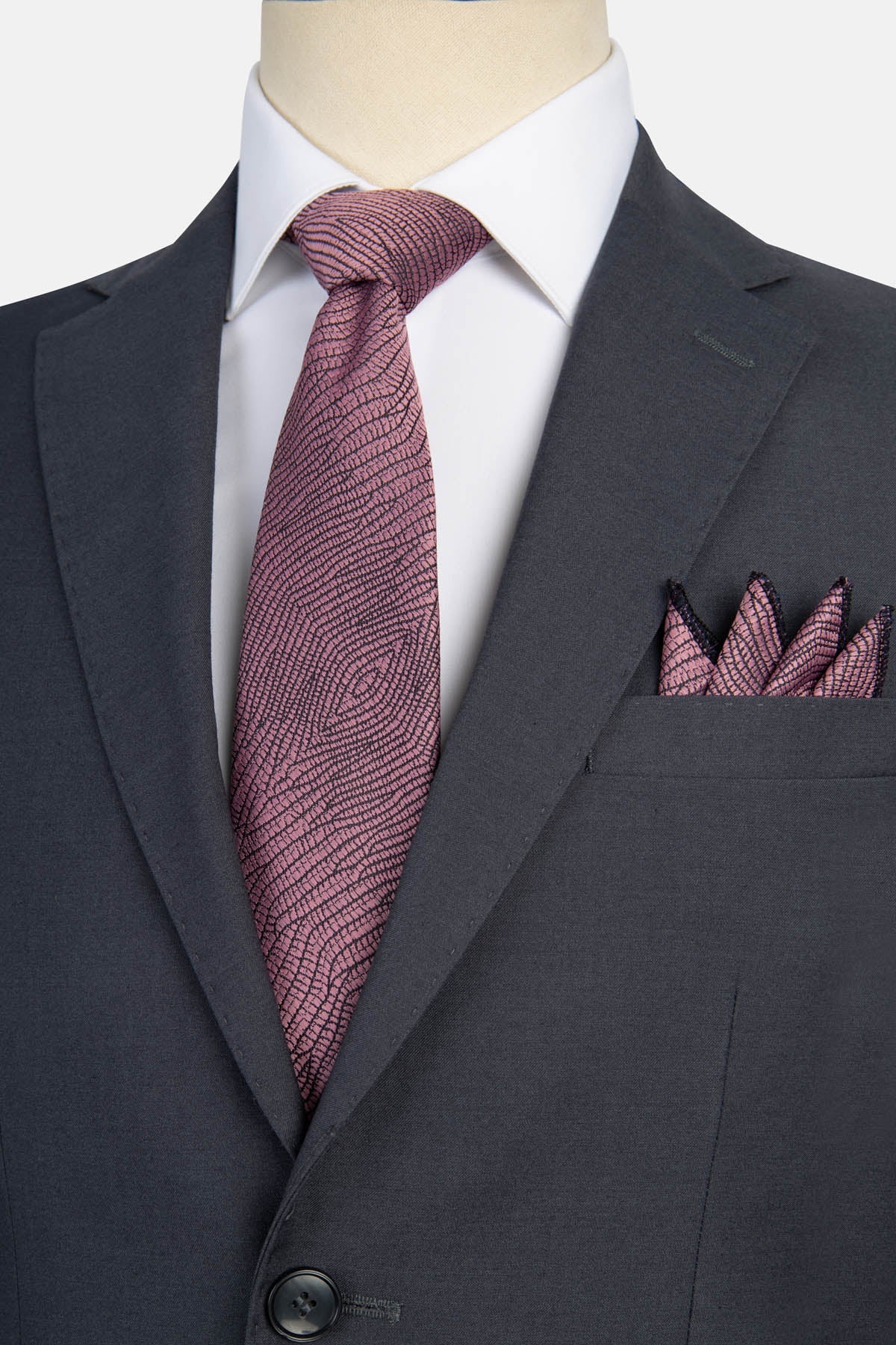 Twill Patterned Dark-Gray Bamboo Suite - 6