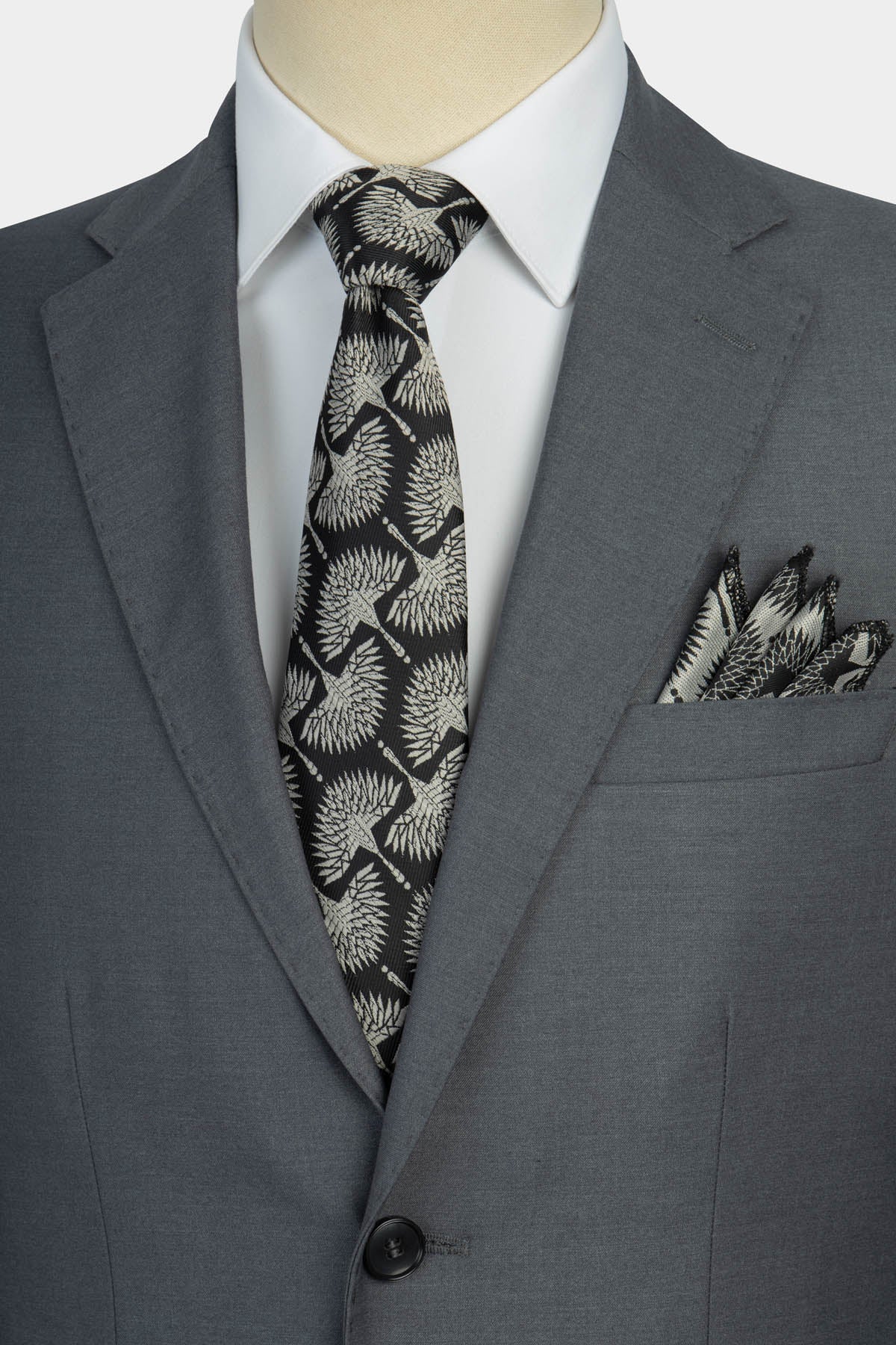 Twill Patterned Gray Bamboo Suite