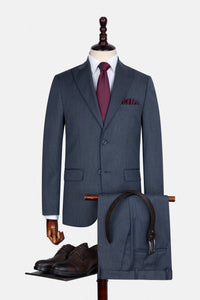 Jacquard Dark Blue Suit
