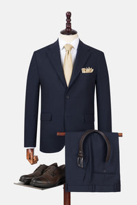 Twill Pattern Navy Suit