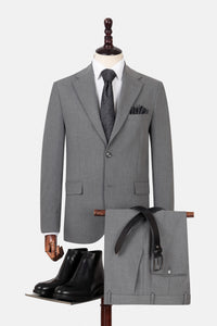 Twill Pattern Light Gray Suit