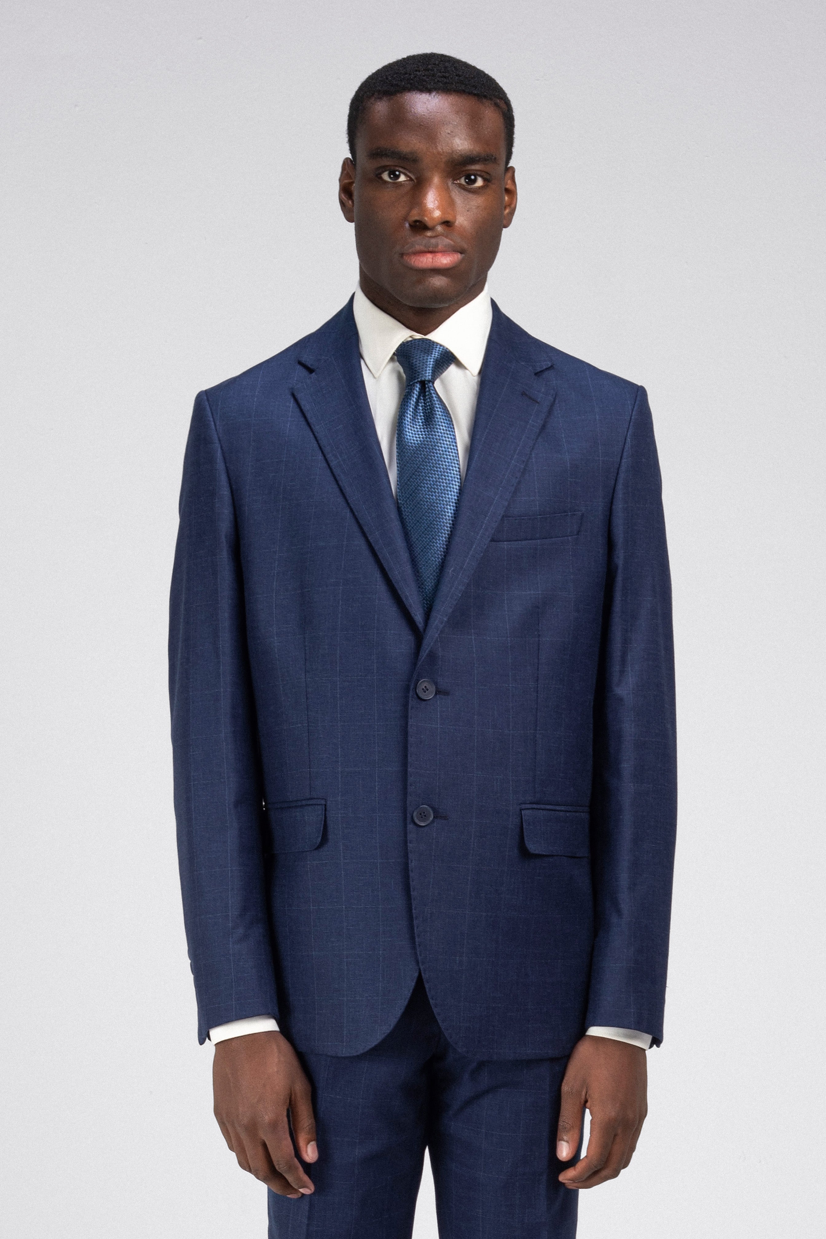 Checked Navy Suit - 2