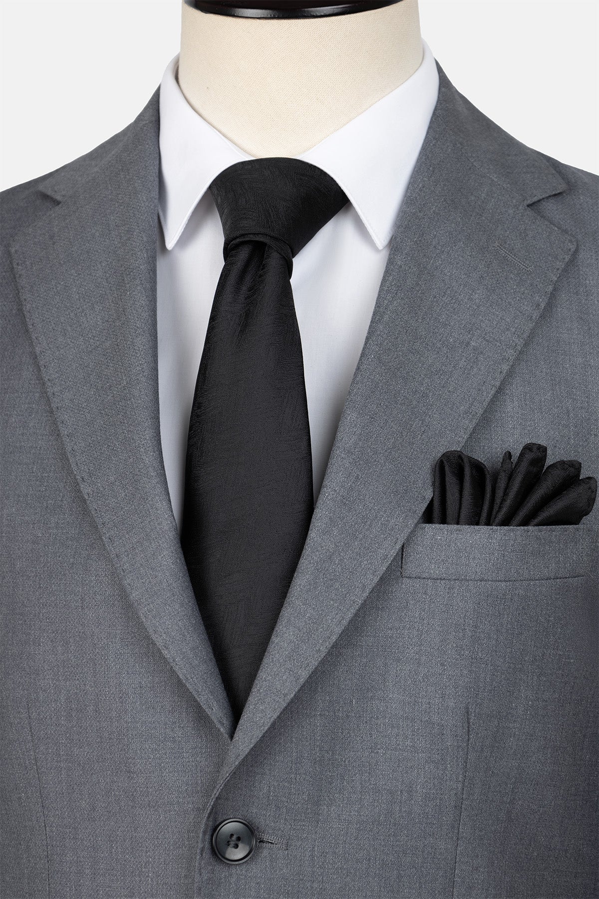 Patterned Dark Gray Suit