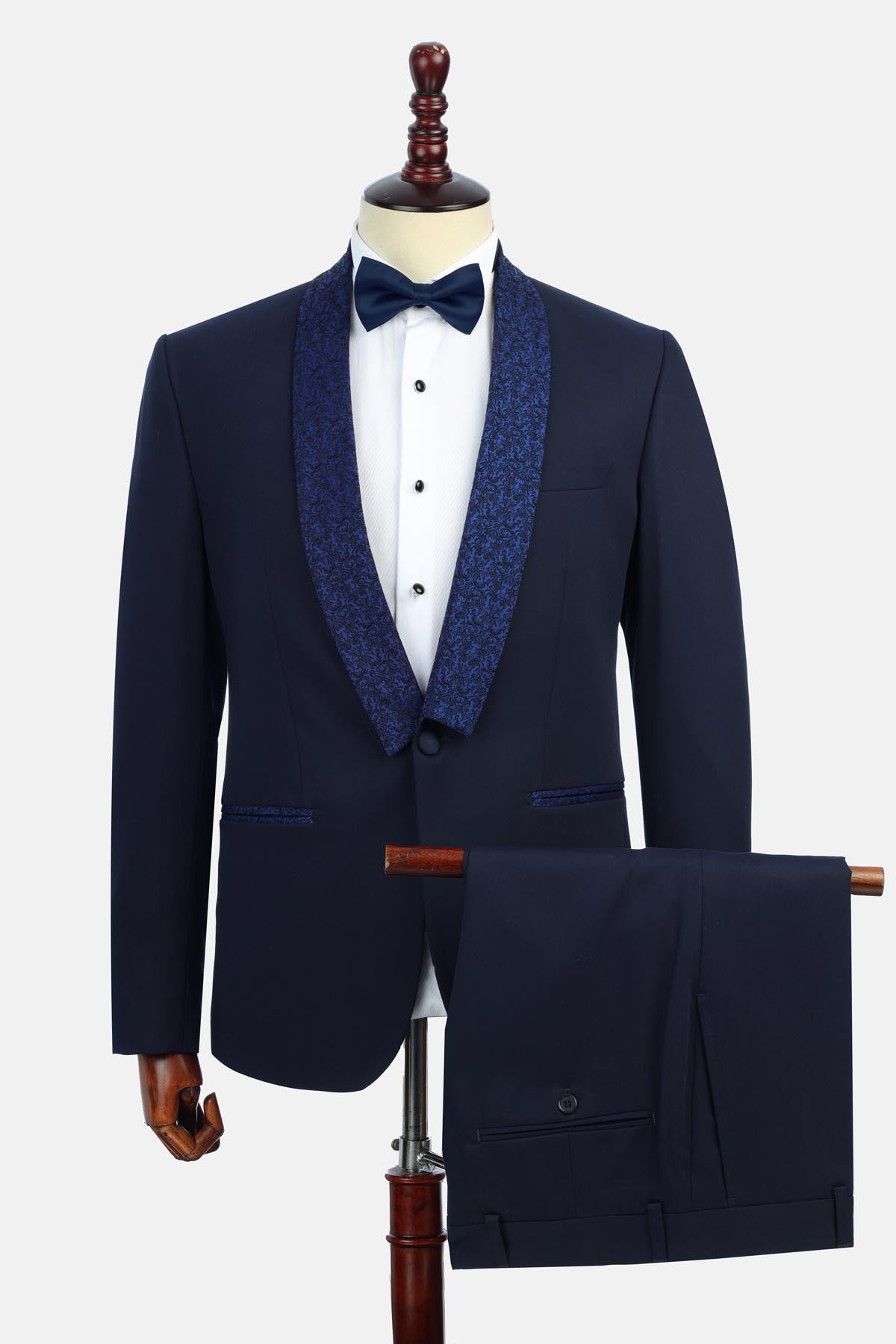 Solid Shaw Lapel Navy Tuxedo