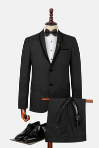 Twill Patterned Black Tuxedo - 1