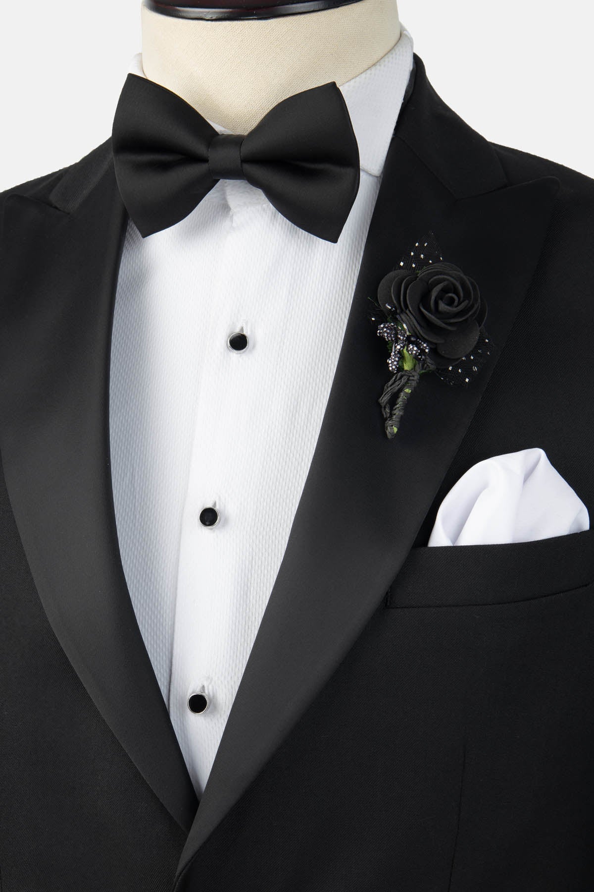 Twill Patterned Black Tuxedo