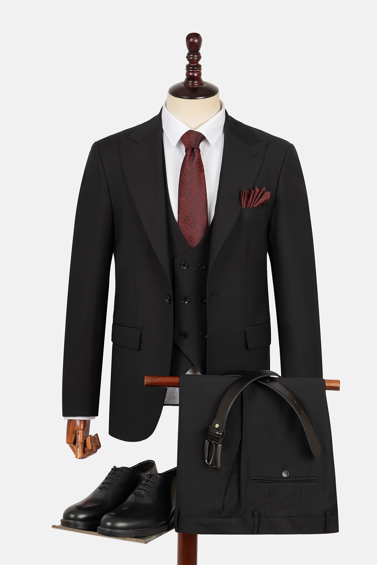 Twill Patterned Black Suit - 1