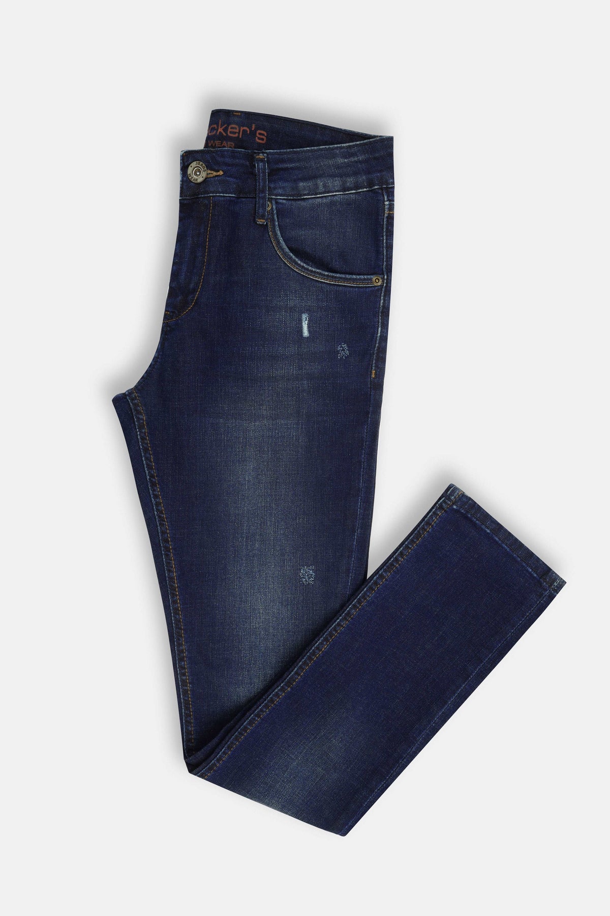 Solid Dark Blue Slim Jeans - 1