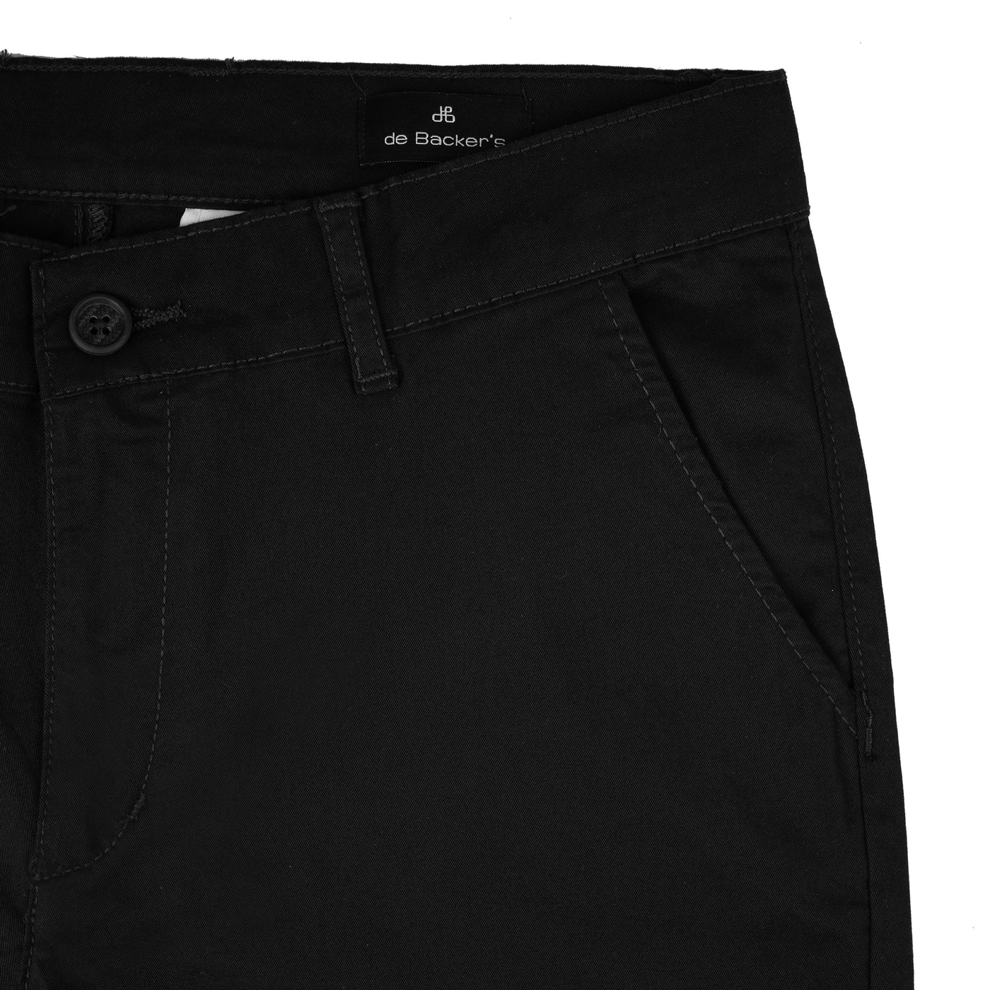 Chino Slim Black Cotton Elastic Pant