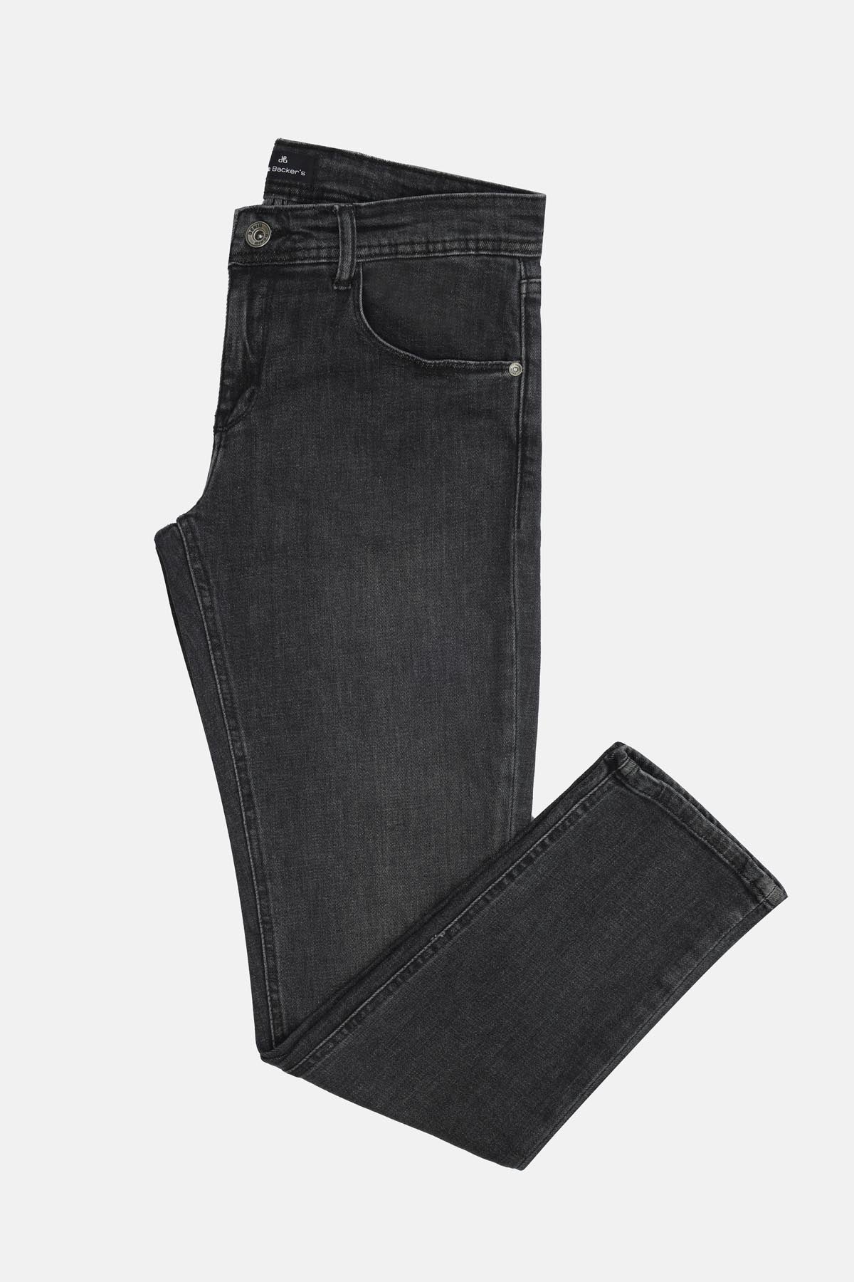 Solid Slim Black Gray Wash Jeans