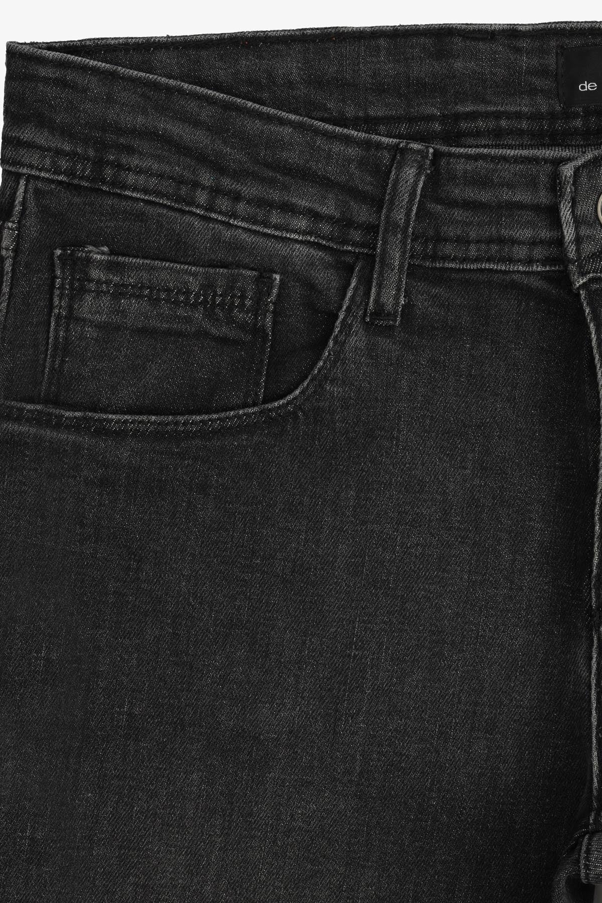 Solid Slim Black Gray Wash Jeans