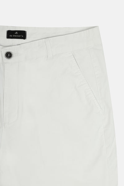 Chino Twill Cotton & Elastic White Gabardine Pant