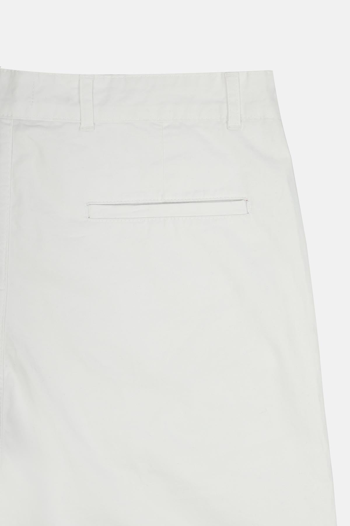 Chino Twill Cotton & Elastic White Gabardine Pant