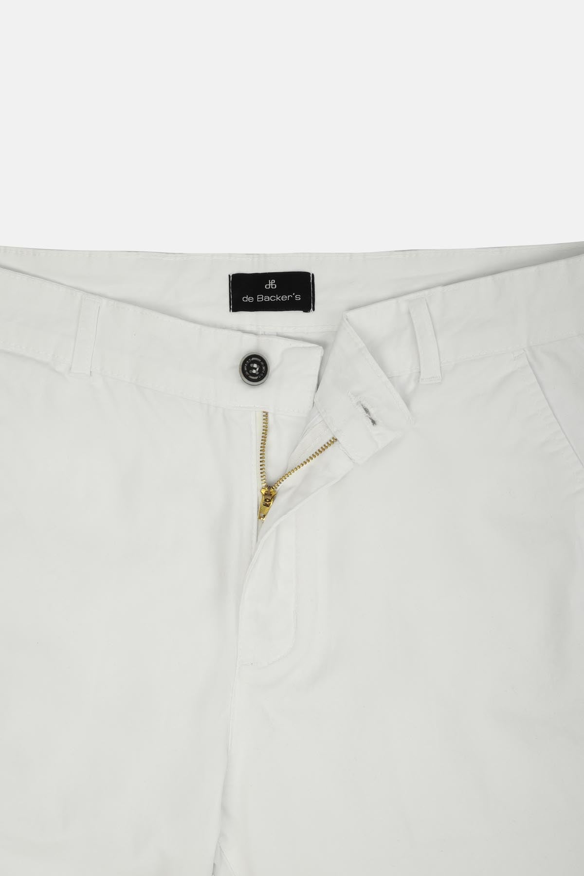 Chino Twill Cotton & Elastic White Gabardine Pant