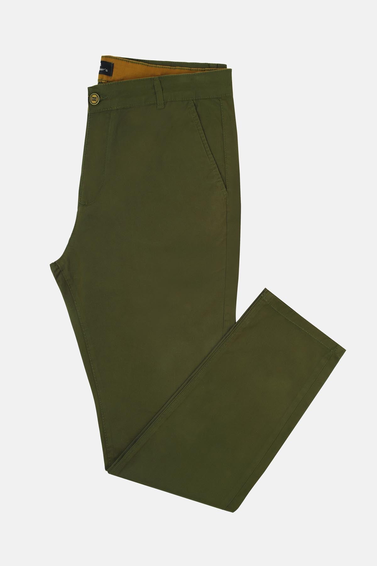 Chino Twill Cotton & Elastic Moss green Gabardine Pant