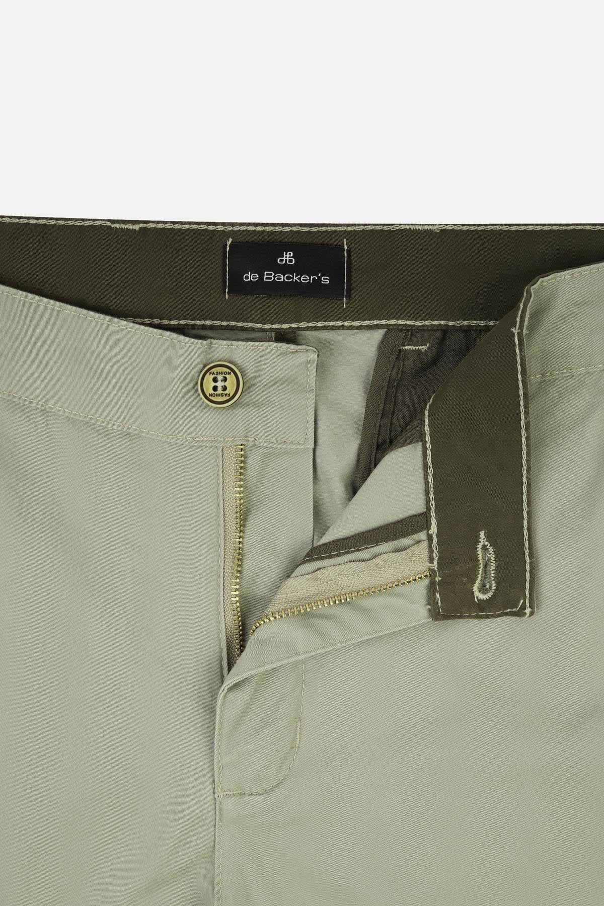 Chino Twill Cotton & Elastic Sage Green Gabardine Pant